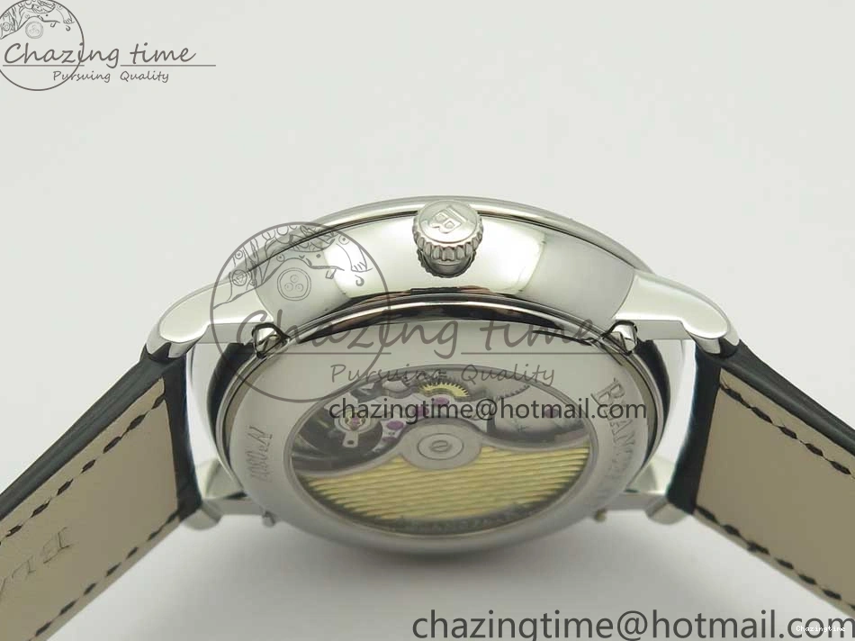 0512 FlexibleFit Villeret Quantième Complet 8 Jours SS Complicated Function OMF 1:1 Best Edition White Dial on Black Leather Strap A 7984